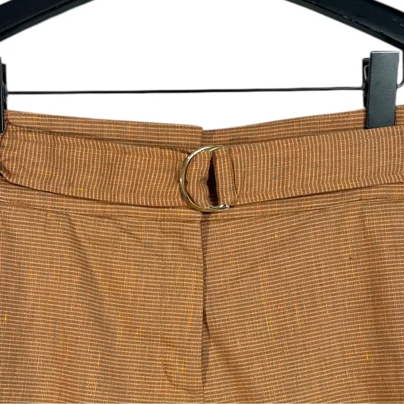 Veronica Beard Borneo High-Waist Chai Shorts with D-Ring Belt Size 2